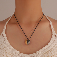 Amour Épissage Clavicule Chaîne Bff Épissage Aimant Coeur Amour Couples Pendentif Collier Pour Les Couples
