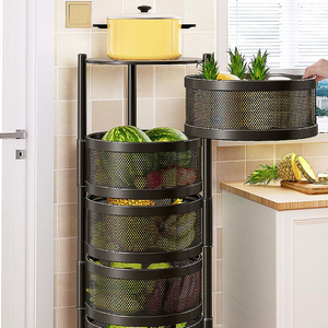 Rotating <strong>Storage</strong> Vegetables Fruits Basket 360 Degree <strong>Storage</strong> Cart With <strong>Wheels</strong> Save Space <strong>Storage</strong> Rack - Product Image 5