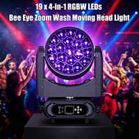 Projecteur LED professionnel 19x15W Bee Eye RGBW 4-en-1 à zoom, effet Wash, température de couleur 3200-7800K, DMX512 pour scène