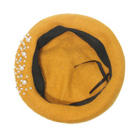 Béret en Laine Hiver Scintillant pour Femme avec Strass et Perles – Couleur Unie – Nouveauté Tendance