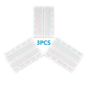 3 个 400 领带点无焊原型套件通用 PCB 面包板加 2 电源轨和粘合剂回小 DIY 套件