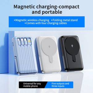 Pd 22.5W 10000mA hiển thị kỹ thuật số 15W nhanh chóng không dây sạc từ ngân hàng điện được xây dựng trong cáp ngón tay nhẫn Máy Tính Để Bàn Chủ đứng - Product Image 3