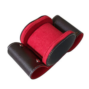 Boîte de rangement ovale pour montre, en PU marron, avec doublure en daim, emballage Loui Vuiton avec fermeture à bouton - Product Image 4