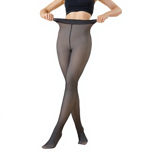 Collants chauds pour femme, effet peau nue, doublés polaire, grande taille, une pièce, style bas de pyjama, pour l'extérieur, transfrontaliers - Product Image 1