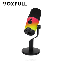 Micrófono Dinámico USB XLR VOXFULL MV5 para Juegos, Micrófono RGB para Streaming, Podcast, Transmisión, Grabación, Micrófono de Estudio de Escritorio para PC y Mac
