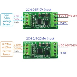 Eletechsup R4IVB02 2CH Altamente Integrado (ADC de 12 Bits/AMPLIFICADOR OPERACIONAL/REFERENCIA DE VOLTAJE) 4-20MA 0-5V 10V RS485 MODBUS F784 - Product Image 3
