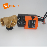 Winvall 24VAC/DC Actionneur électrique 3 voies DN50 Vanne à boisseau sphérique de contrôle du débit d'eau électrique pour systèmes de chauffage Pourcentage égal de débit