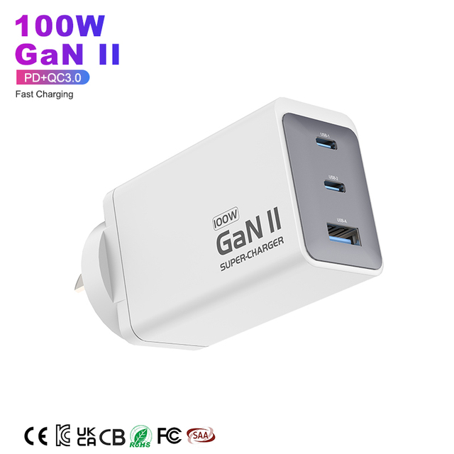 KYT 100W USB C Travel Power Adapter 100 Watt EU UK Plug Fast Portable GaN PD for Laptop Wall Mobile Phone Charger OVP PD 3.0