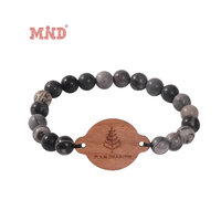 Bracelet en perles de bois NFC personnalisé RFID Festival Bracelet élastique étanche