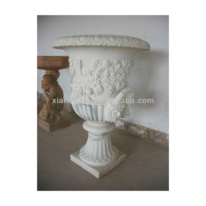 Grands pots à fleurs en marbre sculptés à la main pour l'aménagement paysager extérieur et l'utilisation en jardin, design classique, écologiques et durables - Product Image 4