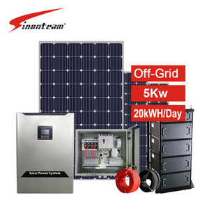 Kit completo para el hogar del sistema solar fuera de la red de 5KW con inversor híbrido Mono Panels20 de 450W y batería de gel 12V-250AH12 - Product Image 1