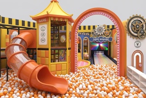 Maßgefertigte Indoor-Spielplatzausrüstung Steampunk PAGODA Thema Röhrenrutsche SPIEL-Turm HAPPY <span class=keywords><strong>BOWLING</strong></span> Bällebad Karussell |   Kinder-FEC - Product Image 4