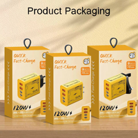 Hot Selling 120W 4 Port 2 USB-A und 2 Typ C Ladegerät Adapter mit Zink legierung Kabel Set für Iphone & PC Schnell lade datenkabel