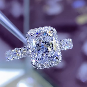 Nouvelle conception, <span class=keywords><strong>bague</strong></span> de fiançailles et de mariage en or massif 18 carats pour femmes, ensemble de bijoux en diamant, <span class=keywords><strong>bague</strong></span> en moissanite - Product Image 5