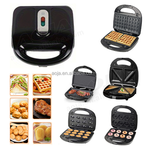 Aoja đa trong 1 tùy chọn tấm điện 10 lỗ hạt <span class=keywords><strong>Waffle</strong></span> Máy Nướng <span class=keywords><strong>Mini</strong></span> 2 lát có thể tháo rời bữa ăn sáng bánh Sandwich <span class=keywords><strong>Maker</strong></span> - Product Image 6