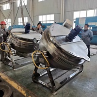 Bouilloire industrielle à vapeur électrique en acier inoxydable 50L-200L avec mélangeur pour la fabrication de sauce chili dans les vignobles
