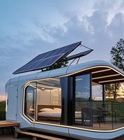 Maison à capsules écologiques d'extérieur en acier moderne Capsule de luxe Space Capsule Hotel avec système solaire Installation rapide