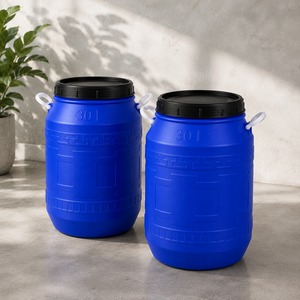 Baril de rangement en plastique durable de 30 L, fabriqué en résine de haute qualité pour le stockage domestique - Product Image 1
