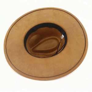 Wholesale Custom Wide 10cm Brim Fedora <b>Hats</b> Unisex Jazz Peach Heart <b>Top</b> Tassel Business Outdoor Casual - Product Image 5