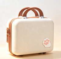 Vente en gros de trousse de maquillage personnalisée de 14 pouces, boîte de rangement cosmétique portable, organiseur de voyage avec fermeture éclair