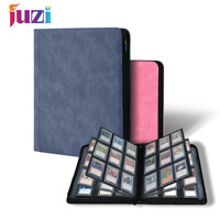 Carpeta JUZI al por mayor con 9 bolsillos para tarjetas, capacidad para 252 tarjetas con 14 páginas, compatible con tarjetas Toploader, de cuero PU impermeable
