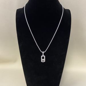 Collares de Plata de Ley 925 con Circonita para Mujer - Cadena de Eslabones Cuadrados Geométricos Chapados en Oro de Moda, Regalo para Compromiso, Boda, Fiesta - Product Image 4