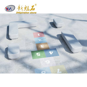 Nuevos Materiales de Construcción de Piedra, Banco de Hormigón GRC Gris, Muebles de Asiento para Parques Interiores y Exteriores, Xms001 - Product Image 2