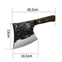 Pisau Pemotong Tulang Tempa 6.5 inci, Kapak Pemotong Daging, Pisau Golok Dapur, Kapak Tukang Daging Utama dengan Gagang Kayu