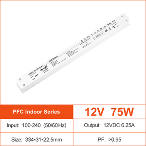 Transformador de Corriente para Tiras LED de 36W 75W 100W 150W 200W CV PF>0.95, 100-240V/200-240VAC a 12V/24VDC IP20, Fuente de Alimentación Conmutada LED - Product Image 3