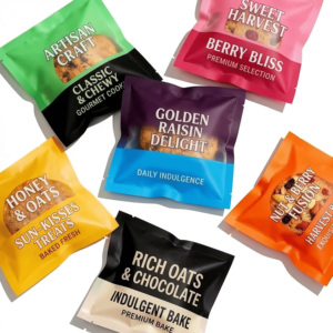 Sacchetti Personalizzati per Confezionamento Singolo di Biscotti, Design <span class=keywords><strong>in</strong></span> <span class=keywords><strong>Plastica</strong></span> Laminata per Alimenti, Piccoli Sacchetti Trasparenti Termosaldabili per Ciambelle e Biscotti - Product Image 1