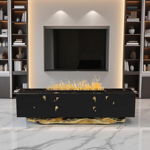 Buffet de luxe au design contemporain avec cheminées en marbre coulé en cuivre <span class=keywords><strong>laqué</strong></span> très brillant pour meubles de salon <span class=keywords><strong>TV</strong></span> - Product Image 4