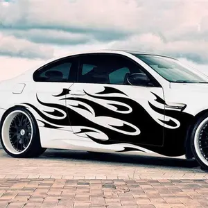 Tự động carros cho bất kỳ chiếc xe ngoài trời vinyl xe bên đồ họa Decal ngọn lửa cơ thể dán tùy chỉnh in ấn xe