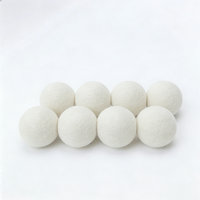 Lot de 6 balles de lavage en laine naturelle de 7 cm pour lave-linge et sèche-linge, réutilisables