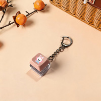 Korea Idol Kids Merch Decompression Toy Acrylic One-click Cartoon Keycap Key Chain Lights K-pop Fidget Keyboard Keychain