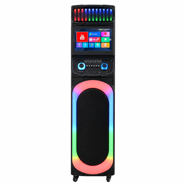 CQA H2209 Cross-border Bestseller Mobile Wheeled Touchscreen 15.4" Smart Karaoke Machine 12" for Speaker 16GB Storagehome