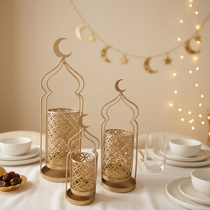 Wholesale Trending <b>Moroccan</b> Style Votive Candle Holders with Crescent Moon for Ramadan Tabletop <b>Decorations</b> - Product Image 4