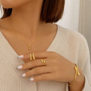 Ensemble de bijoux élégant réglable en forme de goutte d'eau, collier et boucles d'oreilles en alliage pour femmes, mariage, fête, fiançailles - Product Image 3
