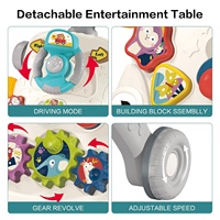 Table d'activités multifonctionnelle 3 en 1 pour bébés, trotteur d'apprentissage, table de jeu musicale éducative