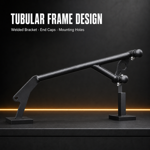 Barra Laterale Nera per Moto con Telaio Tubolare, Staffa Saldabile, Tappi Terminali e Fori di Montaggio - Product Image 1