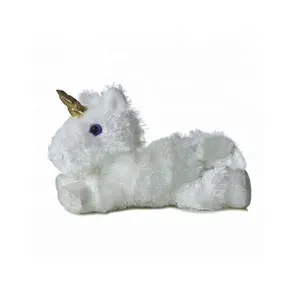China de fábrica al por mayor suave blanco unicornio de dibujos animados de peluche de felpa de juguete
