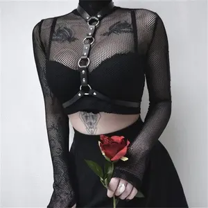 哥特式胸带诱惑镂空腰带捆绑全身链性感女性内衣内衣创意设计