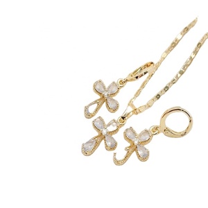 Vente en gros de bijoux pas chers, dernières nouveautés, boucles d'oreilles, pendentif, collier plaqué or 18 carats, ensembles de bijoux libellule - Product Image 2