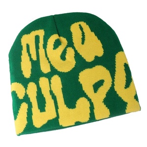 <span class=keywords><strong>Bonnet</strong></span> unisexe MEA CULPA Y2K <span class=keywords><strong>Bonnet</strong></span> court <span class=keywords><strong>en</strong></span> tricot jacquard avec logo personnalisé 100% Chapeaux d'hiver <span class=keywords><strong>en</strong></span> acrylique pour adultes pour le voyage - Product Image 2