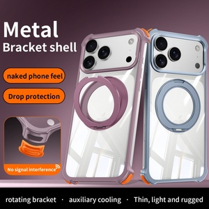 เคสโทรศัพท์แม่เหล็กใสหรูหราสำหรับ iPhone 18 17 16 15 Pro Max พร้อมการปกป้อง 360 องศา °   ฝาครอบกันกระแทกแบบไม่มีกรอบอะลูมิเนียม - Product Image 2
