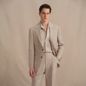 Custom Tailored Design Men's <strong>Linen</strong> Fabric <strong>Suit</strong> Slim Fit Men's <strong>Suits</strong> <strong>for</strong> <strong>Wedding</strong> <strong>Groom</strong> Party Formal Business Events - Product Image 1