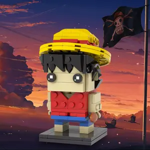 MOC7101 Anime japonés Monkey D.Luffy 168 piezas ladrillos Cabeza Cuadrada Nano dibujos animados bloques de construcción clásicos juguetes para niños para regalo de cumpleaños