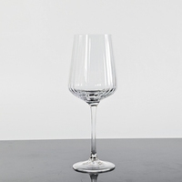 Logo personnalisé luxe Transparent côtelé coupe champagne verres à vin ensemble verre ceinture rayé gobelets tasse
