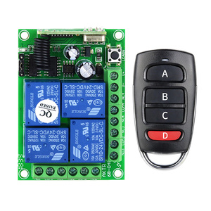 12V Universal LED <span class=keywords><strong>433Mhz</strong></span> Control remoto puerta de garaje inalámbrico Metal RF receptor puerta de garaje transmisor aprendizaje 433,92 MHz grúa - Product Image 1