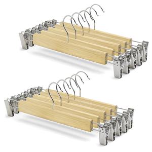 新しいブティック滑り止め木製洋服ハンガー大人用パンツとスカートクリップ付きワードローブパンツラック - Product Image 2