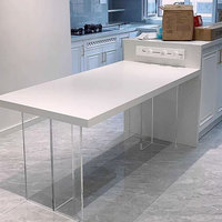Acryworks Pieds de table en acrylique transparent robuste et personnalisé en plexiglas transparent Pied de bureau flottant en acrylique épaisseur 20mm